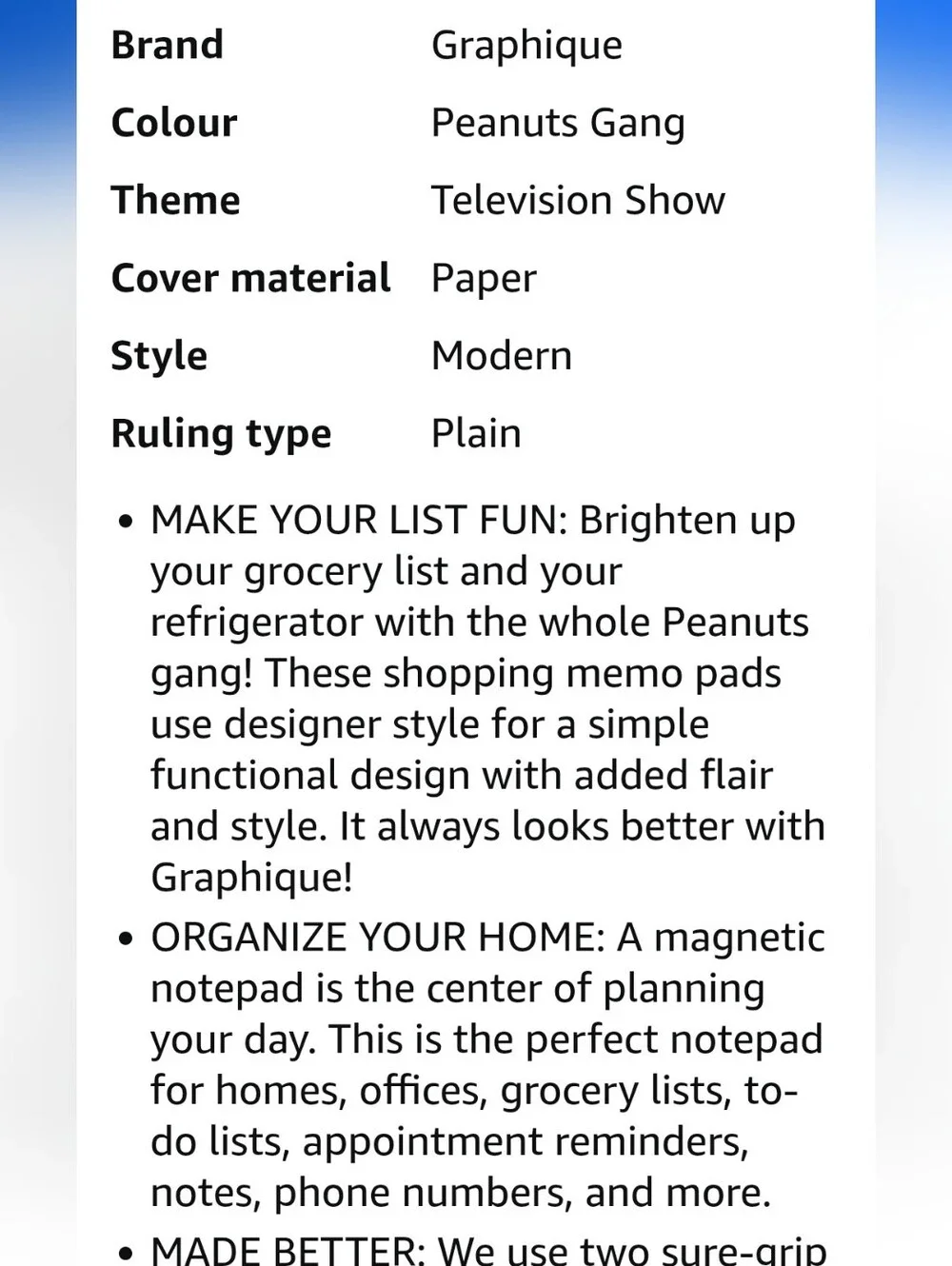 Graphique Peanuts & Gang Magnetic Note Pad